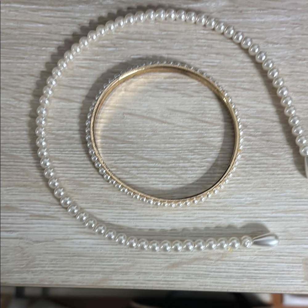 Faux Pearl headband and Bracelet